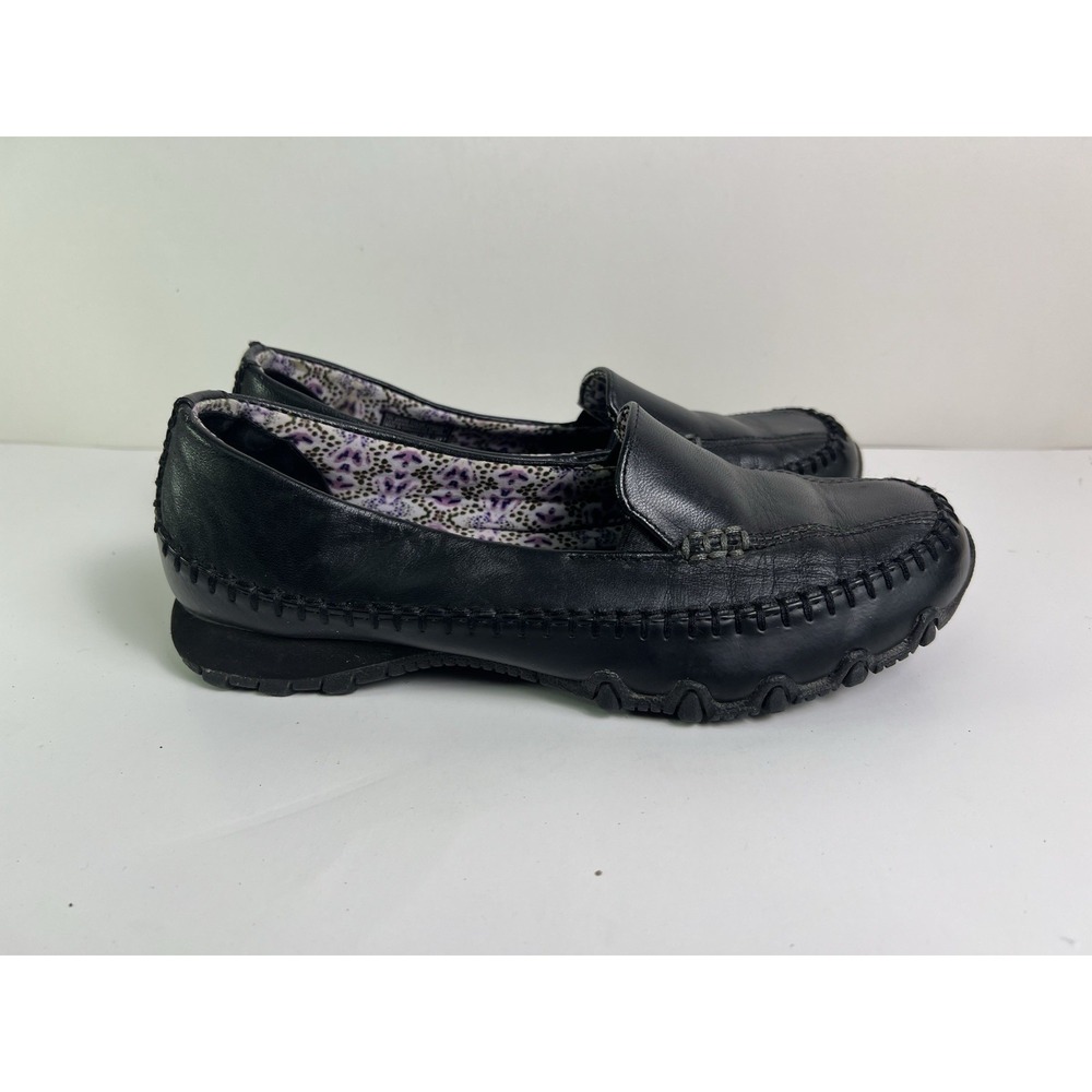 Skechers Relaxed Fit Bikers Cruisin Black Leather Loafer Casual Slip On Shoes 8 - Picture 4 of 7